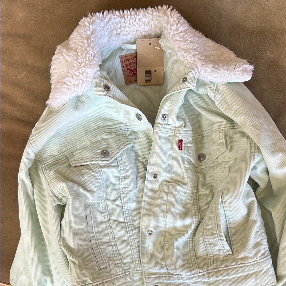 Levis crop jacket with sherpa collar